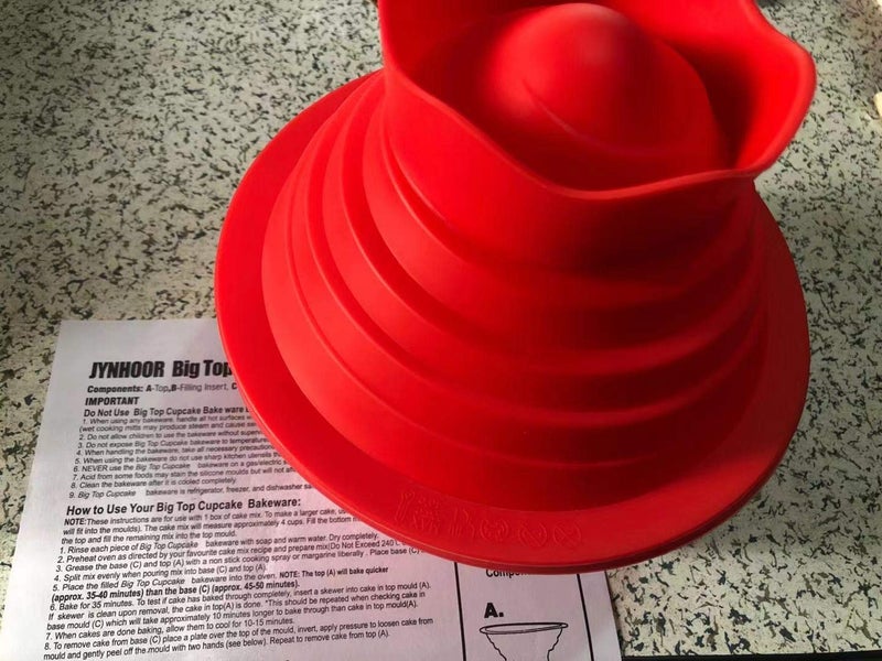 JYNHOOR Giant Cupcake Molds,Dishwasher Safe Big Top Silicone Cupcake Molds,Non-Stick Jumbo Caupcake Bake sets for Easy Cake Decorating and DIY Bake tools(3 pack) (Red) - Image 4